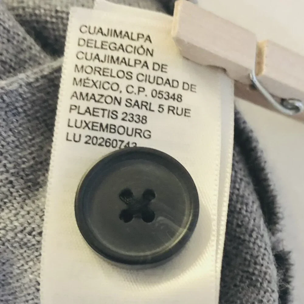 GOODTHREADS 100% Merino Wool Cardigan Sweater Mens XS Gray V-Neck Front Pockets - Picture 11 of 16